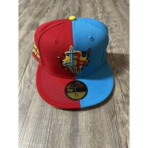 New Era 5950 59FIFTY Houston Rockets Knock His Block Off Size 7 5/8 Fitted Hat